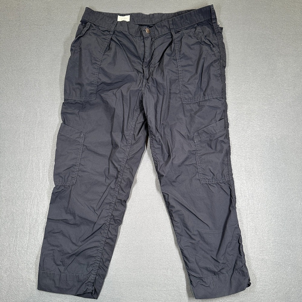 Michael Tapia Pants Womens 32 Black Cotton Cargo Flat Front Straight Leg Outdoor